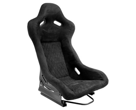 Sports seat 'LV' - Black - Fixed polyester backrest - incl. slides