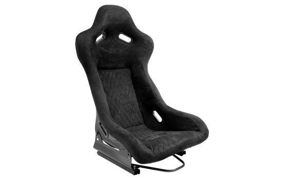 Sports seat 'LV' - Black - Fixed polyester backrest - incl. slides