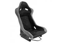 Sports seat 'LV' - Black/Grey - Fixed polyester backrest - incl. slides