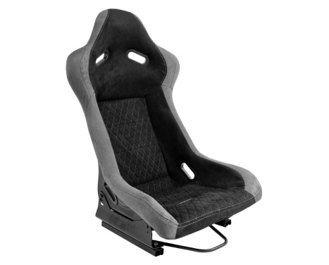 Sports seat 'LV' - Black/Grey - Fixed polyester backrest - incl. slides