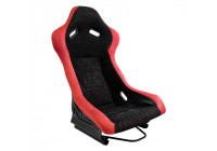 Sports seat 'LV' - Black/Red - Fixed polyester backrest - incl. slides