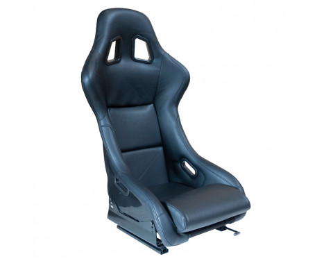 Sports seat 'MO' - Black Artificial leather - Fixed polyester backrest