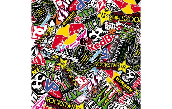 Stickerbomb Foil - Graffiti design 2 - Roll 60x200cm - self-adhesive