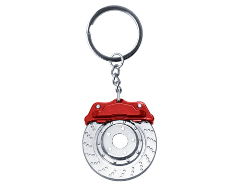 Simoni Racing Keyring Brake Disc with Red Brake Caliper
