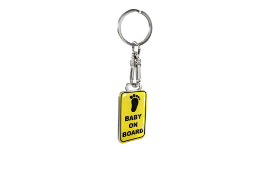 Stainless steel key ring - 'Baby On Board'