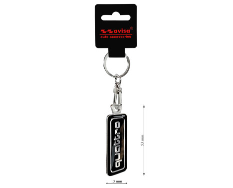 Stainless steel key ring - 'Quattro' Black, Image 3