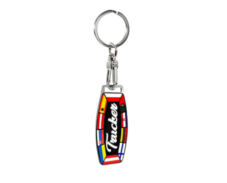 Stainless steel key ring - Trucker/Flags