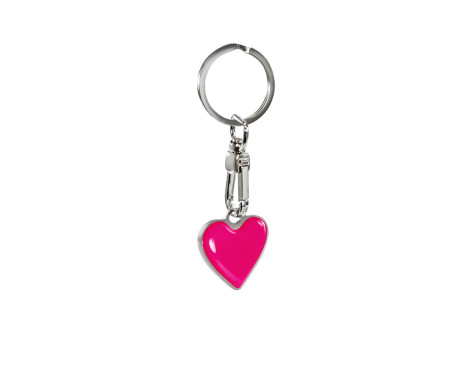 Stainless steel keychain - 'Heart' Pink