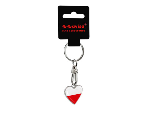 Stainless steel keychain - 'Heart' Poland, Image 2
