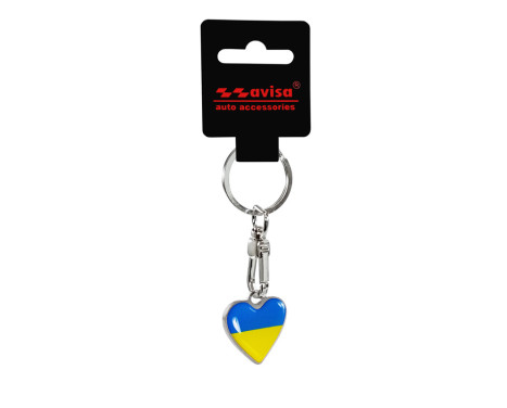 Stainless steel keychain - 'Heart' Ukraine, Image 2