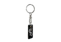 Stainless steel keychain - 'Moto' Black