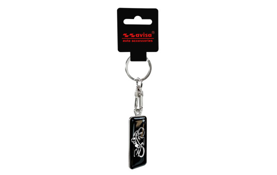 Stainless steel keychain - 'Moto' Black, Image 2
