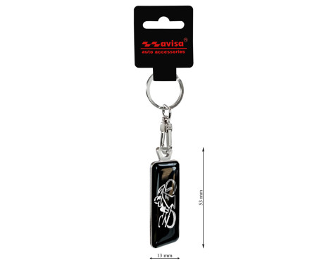 Stainless steel keychain - 'Moto' Black, Image 3