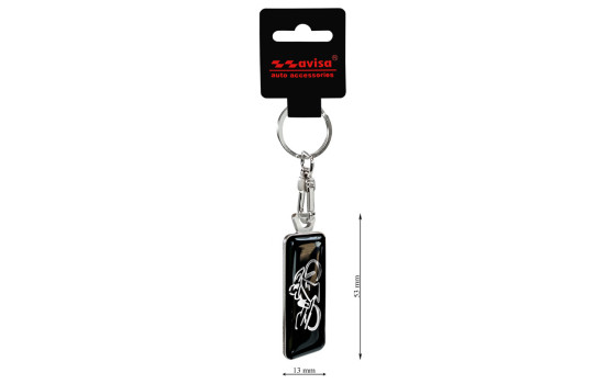 Stainless steel keychain - 'Moto' Black, Image 3