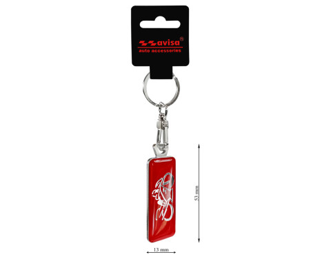 Stainless steel keychain - 'Moto' Red, Image 3