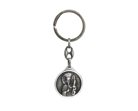Stainless Steel Keychain - 'St.Christopher' & 'Madonna of CzÄ™stochowa' (Silver colored), Image 2