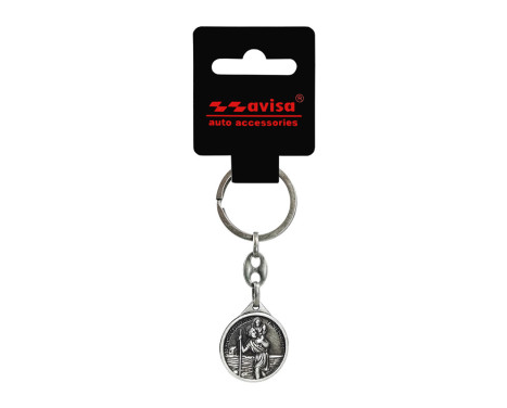Stainless Steel Keychain - 'St.Christopher' & 'Madonna of CzÄ™stochowa' (Silver colored), Image 3