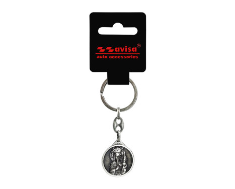 Stainless Steel Keychain - 'St.Christopher' & 'Madonna of CzÄ™stochowa' (Silver colored), Image 4
