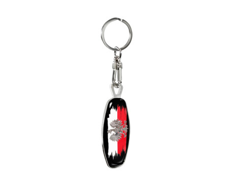 Stainless steel keychain - Emblem/ Flag DE+PL, Image 2