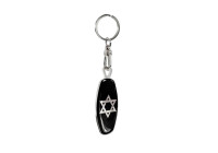 Stainless steel keychain - Emblem/ Flag Star of David+DE