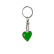 Stainless steel keyring - 'Heart' Green