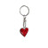Stainless steel keyring - 'Heart' Red