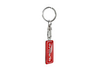 Stainless steel keyring - 'Quattro' Red
