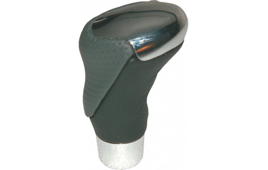 Gear knob chrome/black-grey leather