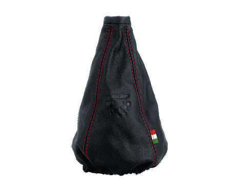 Shift cover Cuffia Small black + red stitching