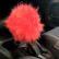 Simoni Racing Gear Shift Knob Cover Fluffy Fur - Red, Thumbnail 2