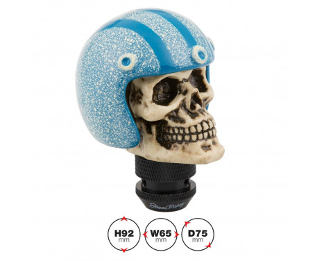 Simoni Racing Gear Shift Knob Skull + Blue Helmet, Image 2