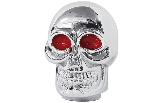 Simoni Racing Gear Shift Knob Skull - Chrome + Red Eyes