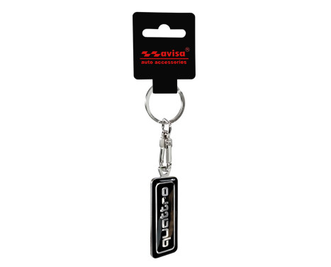 Stainless steel key ring - 'Quattro' Black, Image 2