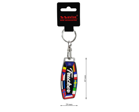 Stainless steel key ring - Trucker/Flags, Image 4