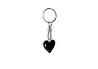 Stainless steel keychain - 'Heart' Black