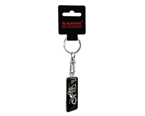 Stainless steel keychain - 'Moto' Black, Image 2