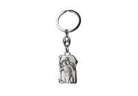 Stainless Steel Keychain - Saint Christopher & Mary (Silver colored)