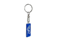 Stainless steel keyring - 'Moto' Blue