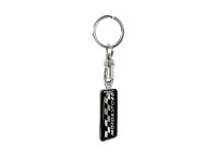 Stainless steel keyring - 'Motorsport' Black