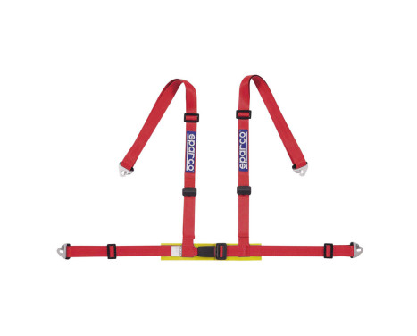 Sparco 4-Point Sport Belt - Red - incl. Pelvic Protector & Hook Mount (E-Mark)