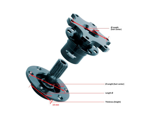Simoni Racing Quick Release / Extender for steering hubs - Length 68mm, Image 3