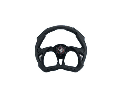 Simoni Racing Sport Steering Wheel X5 Poly Pelle 350mm - Black, Image 2