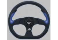 Simoni Racing Sports handlebar X2 Poly / Pelle 'Formula' 330mm - Black / Blue