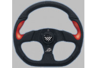 Simoni Racing Sports handlebar X2 Poly / Pelle 'Formula' 330mm - Black / Red