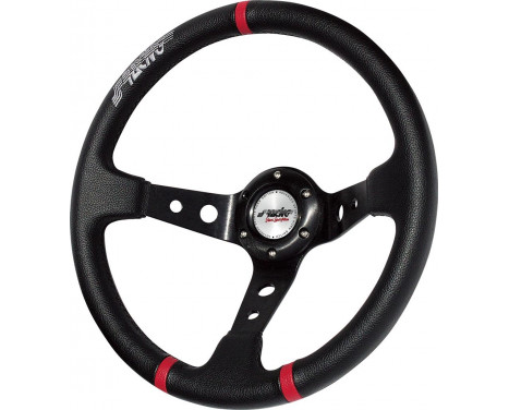 Simoni Racing Sports Steering Wheel Gravel 350mm - Black Eco-Leather (Deep Dish)