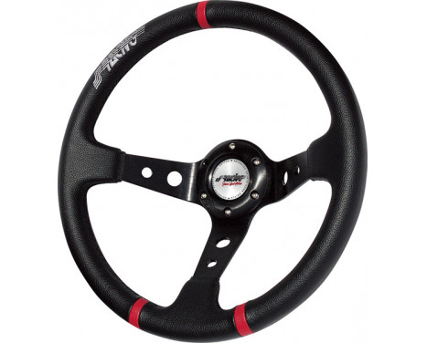 Simoni Racing Sports Steering Wheel Gravel 350mm - Black Eco-Leather (Deep Dish), Image 2