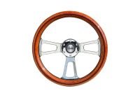 Simoni Racing Sports steering wheel Sella 350mm - Wood-Look/Black PU + Chrome spokes