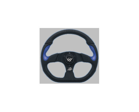 Simoni Racing Sports Steering Wheel X2 Poly / Pelle 'Formula' 330mm - Black / Blue