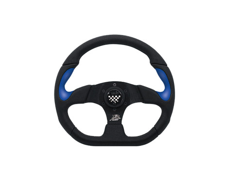 Simoni Racing Sports Steering Wheel X2 Poly / Pelle 'Formula' 330mm - Black / Blue, Image 2