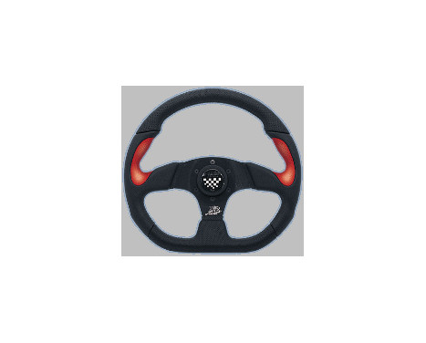 Simoni Racing Sports Steering Wheel X2 Poly / Pelle 'Formula' 330mm - Black / Red
